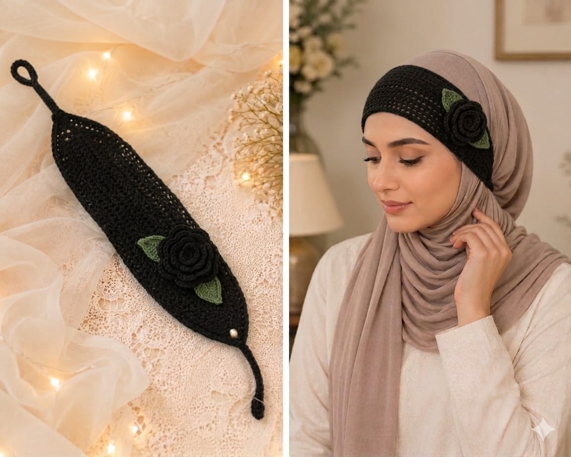 Custmize Hijib Cap made by Crochet